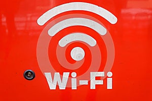 Wifi symbol logo on train