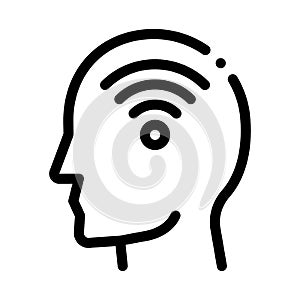 Wifi Symbol In Man Silhouette Mind Vector Icon