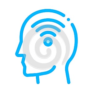 Wifi Symbol In Man Silhouette Mind Vector Icon