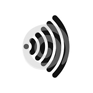 Wifi symbol. Wireless internet connection or hotspot sign. Black simple flat vector icon with rounded corners