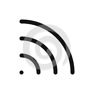 Wifi symbol. Wireless internet connection or hotspot sign. Outline modern design element. Simple black flat vector sign