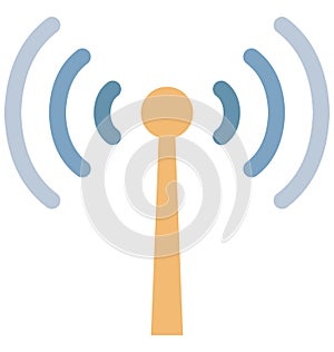Wifi Tower Color Vector Icon which can easily modify or edit