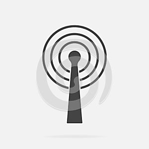 WiFi transmitter vector icon on gray background. Wi-Fi logo illustration