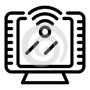 Wifi tv icon outline vector. Smart remote control