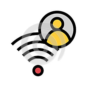 Wifi user color line icon