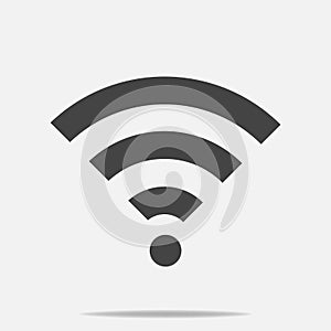 WiFi vector icon on gray background. Wi-Fi logo illustration. photo