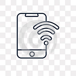 Wifi vector icon isolated on transparent background, linear Wifi