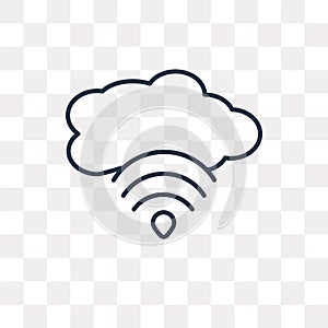Wifi vector icon isolated on transparent background, linear Wifi