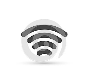 WiFi vector icon on transparent background. Wi-Fi logo illustration with shadow. Easy editing of illustration.