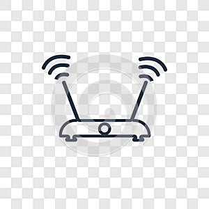 Wifi vector linear icon isolated on transparent background, Wifi