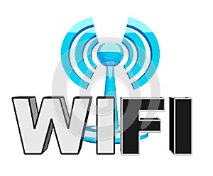 Wifi (wireless) blue modern icon