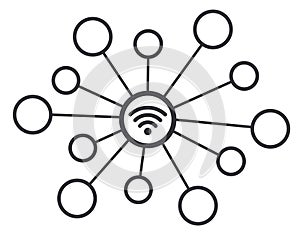 Wifi wireless connection network concept vector icon symbol