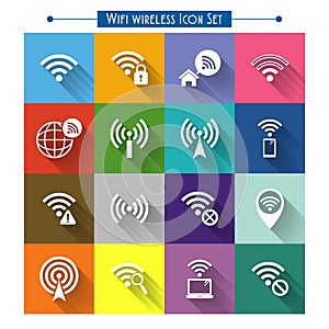 Wifi wireless icons set