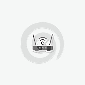 Wifi wireless modem router logo icon sticker isolated on gray background
