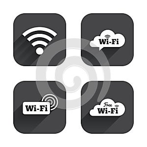 Wifi Wireless Network icons. Wi-fi speech bubble