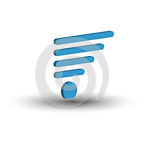 Wifi Wireless Network. Symbol with shadow blue color. Vector illustration. EPS 10.