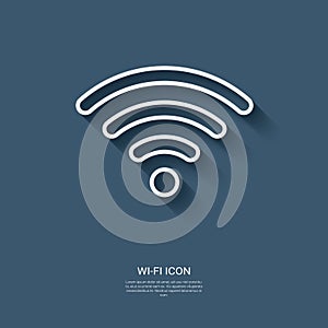 Wifi or wireless symbol in modern line icon design photo