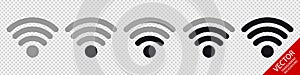 Wifi Wireless Wlan Internet Signal Flat Icons For Apps Or Websites - Isolated On Transparent Background