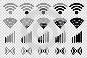 Wifi Wireless Wlan Internet Signal Flat Vector Icons For Apps Or Websites - Isolated On Transparent Background