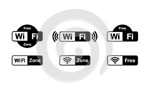 Wifi zone icon set. Wireless connection. Vector on isolated white background. EPS 10