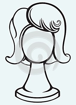 Wig on mannequin head