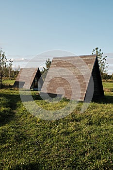 Wigwams in nature. A hause. glamping