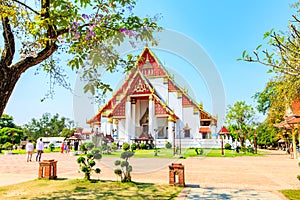 Wihan Phra Mongkhon Bophit or the Buddha of the Holy and Supremely Auspicious, Ayutthaya province of Thailand. Viharn