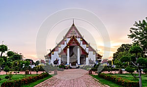 Wihan Phramongkhon Bophit in Ayutthaya historic park, Thailand