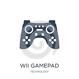 wii gamepad icon in trendy design style. wii gamepad icon isolated on white background. wii gamepad vector icon simple and modern photo