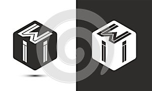 WII letter logo design with illustrator cube logo, vector logo modern alphabet font overlap style photo