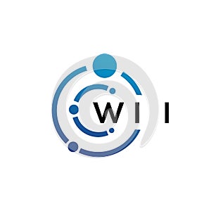 WII letter technology logo design on white background. WII creative initials letter IT logo concept. WII letter design photo