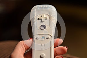 Wii remote technology and hand. photo