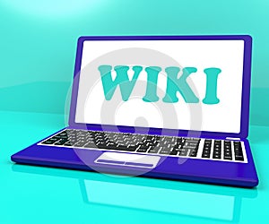 Wiki Laptop Shows Online Websites Knowledge Or Encyclopedia