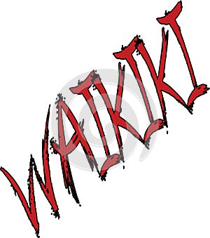 Wikiki text sign illustration