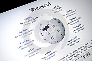 Wikipedia.com main page internet screen