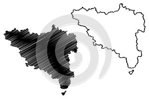Wil District (Switzerland, Swiss Confederation, Canton of St Gall, St. Gallen or Sankt Gallen) map vector illustration, photo
