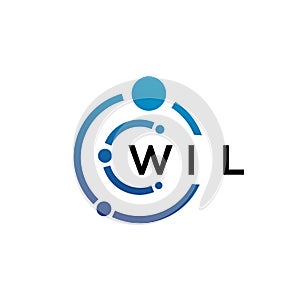 WIL letter technology logo design on white background. WIL creative initials letter IT logo concept. WIL letter design photo