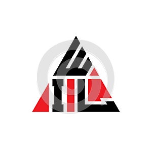 WIL triangle letter logo design with triangle shape. WIL triangle logo design monogram. WIL triangle vector logo template with red photo