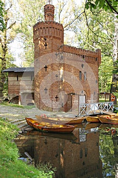 Wilanow Park. Brick Tower. Warsaw. Poland. photo