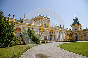 WilanÃ³w castle or Wilanowski palace in Warsaw in Poland, Europe