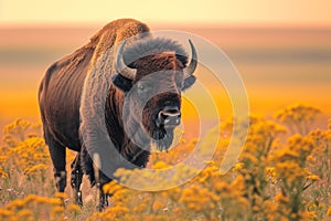 Wild American bison. Generate Ai