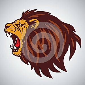 Wild Angry Lion Head Vector