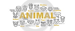 Wild animal vector banner