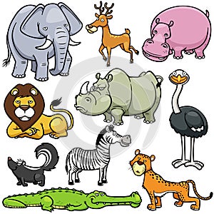 Salvaje los animales dibujos animados 