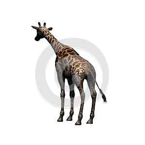 Wild animals - giraffe - isolated on white background