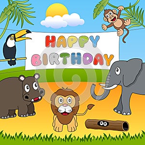 Wild Animals Happy Birthday