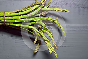Wild asparagus close up