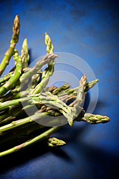 Wild asparagus close up