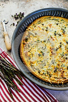 Wild asparagus quiche