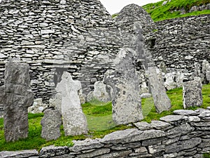 Wild Atlantic Way: Several of more than 100 crosses found on Skellig Michael, site of Irish Christian monastery